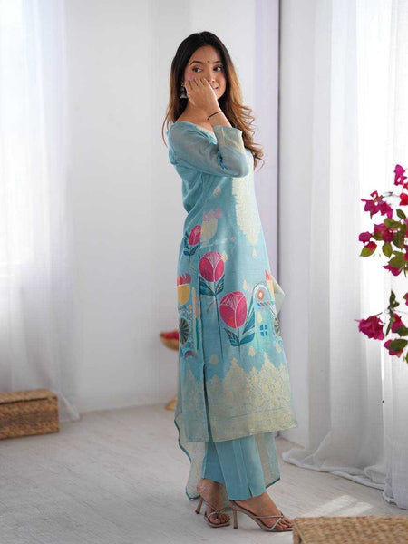 Chanderi Silk RIN133 16 Suits & Dresses Wholesale Ladies Suits Printed Suits Embroidery Suits