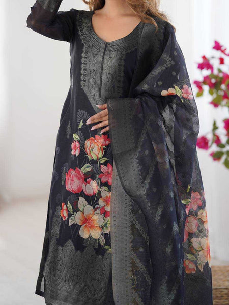 Chanderi Silk RIN133 16 Suits & Dresses Wholesale Ladies Suits Printed Suits Palazzo Suit