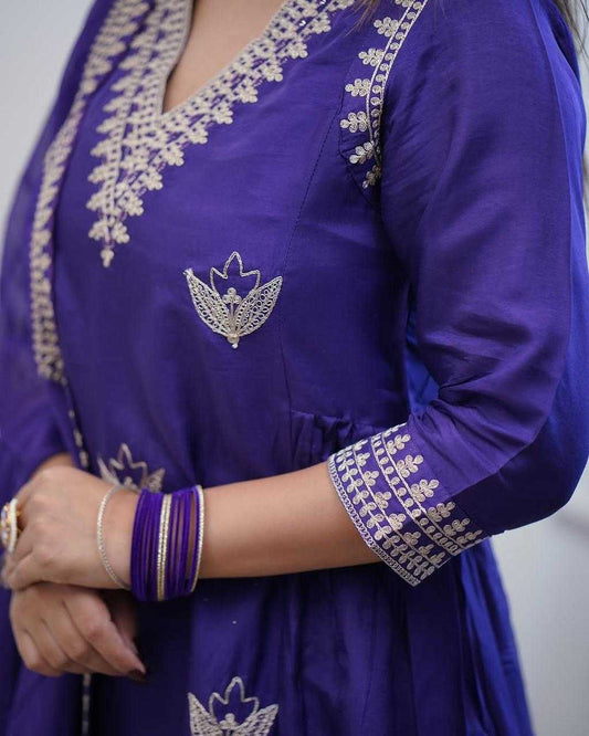Chanderi Silk RIN197 NEW COLLECTION Gowns Wholesale Printed Gowns Fancy Gowns Embroidery Gowns