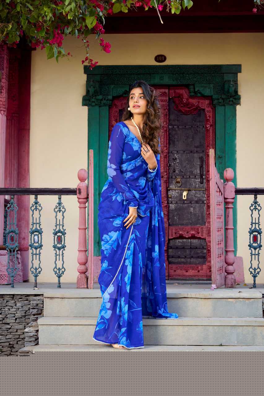 Chiffon KESH134 7011 Sarees Wholesale Printed Sarees Chiffon Sarees Lightweight Sarees