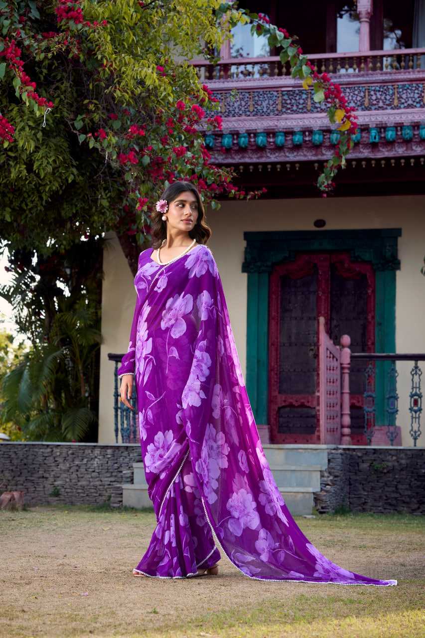 Chiffon KESH134 7011 Sarees Wholesale Printed Sarees Chiffon Sarees Lightweight Sarees