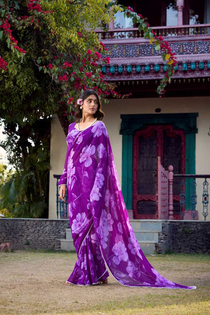 Chiffon KESH134 7011 Sarees Wholesale Printed Sarees Chiffon Sarees Lightweight Sarees