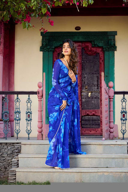 Chiffon KESH134 7011 Sarees Wholesale Printed Sarees Chiffon Sarees Lightweight Sarees