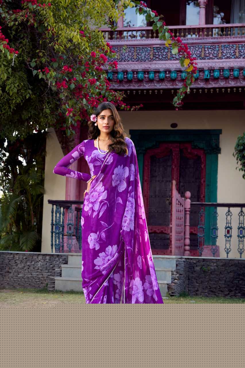 Chiffon KESH134 7011 Sarees Wholesale Printed Sarees Chiffon Sarees Lightweight Sarees