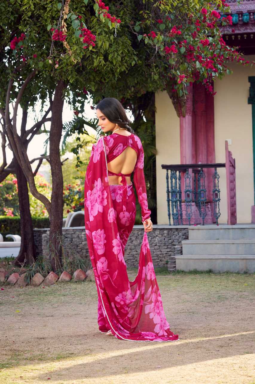 Chiffon KESH134 7011 Sarees Wholesale Printed Sarees Chiffon Sarees Lightweight Sarees