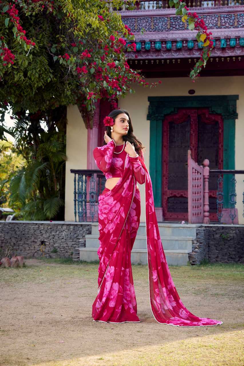 Chiffon KESH134 7011 Sarees Wholesale Printed Sarees Chiffon Sarees Lightweight Sarees