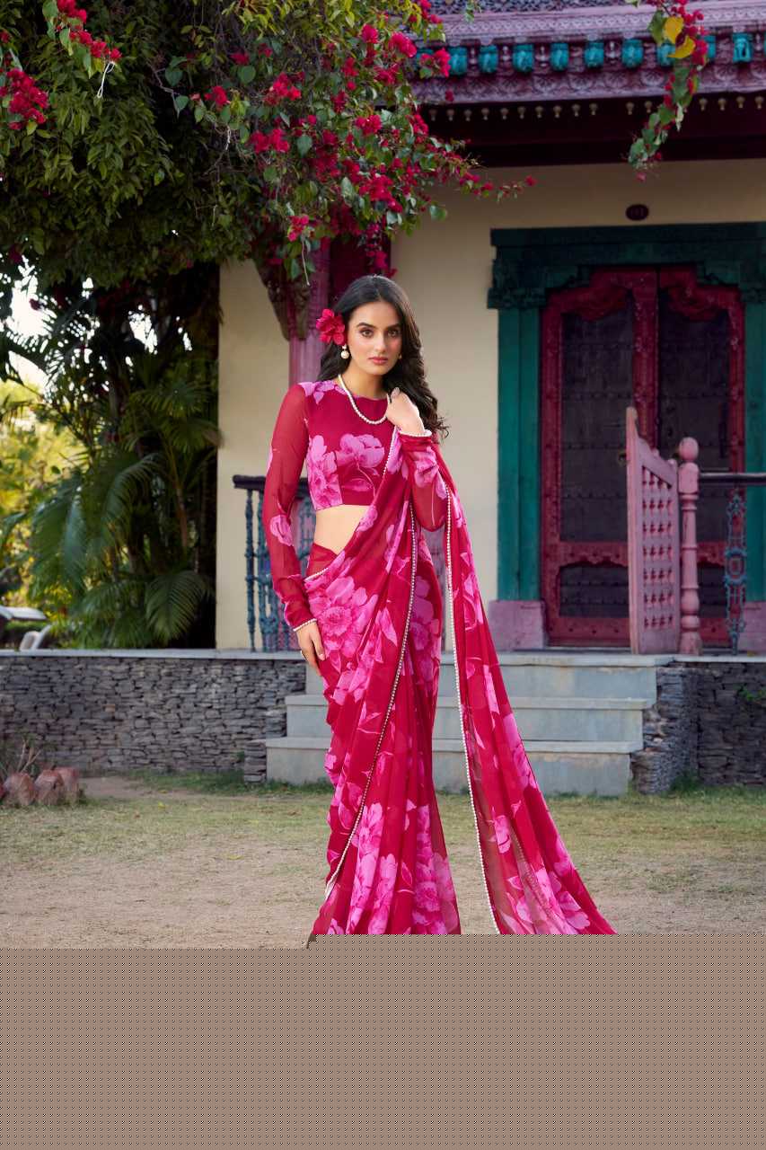 Chiffon KESH134 7011 Sarees Wholesale Printed Sarees Chiffon Sarees Lightweight Sarees