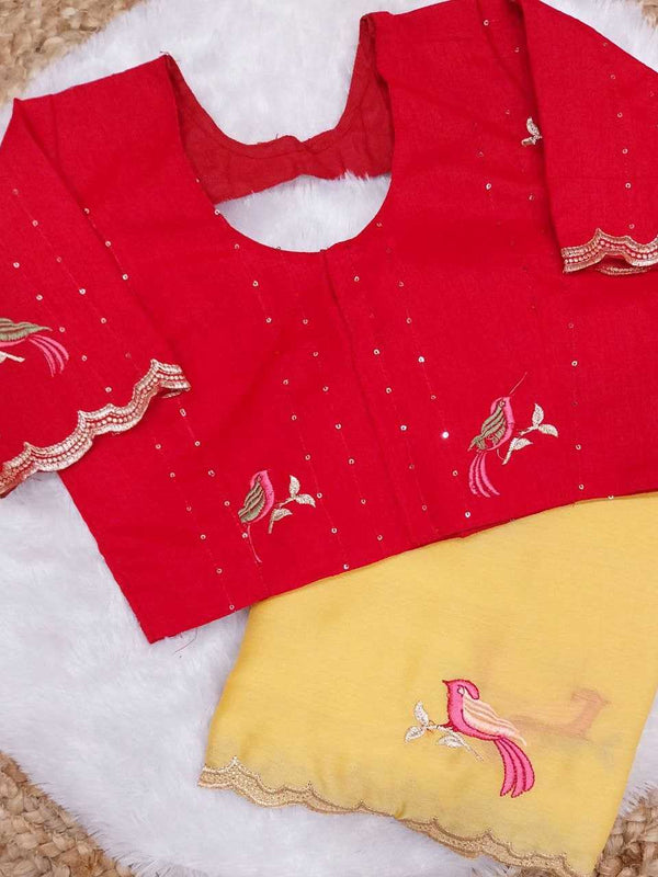 Chiffon RIN171 KOKILA- 380 Sarees Silk Sarees Wedding Collections Wholesale Chiffon Sarees Embroidered Sarees Mehendi Outfits