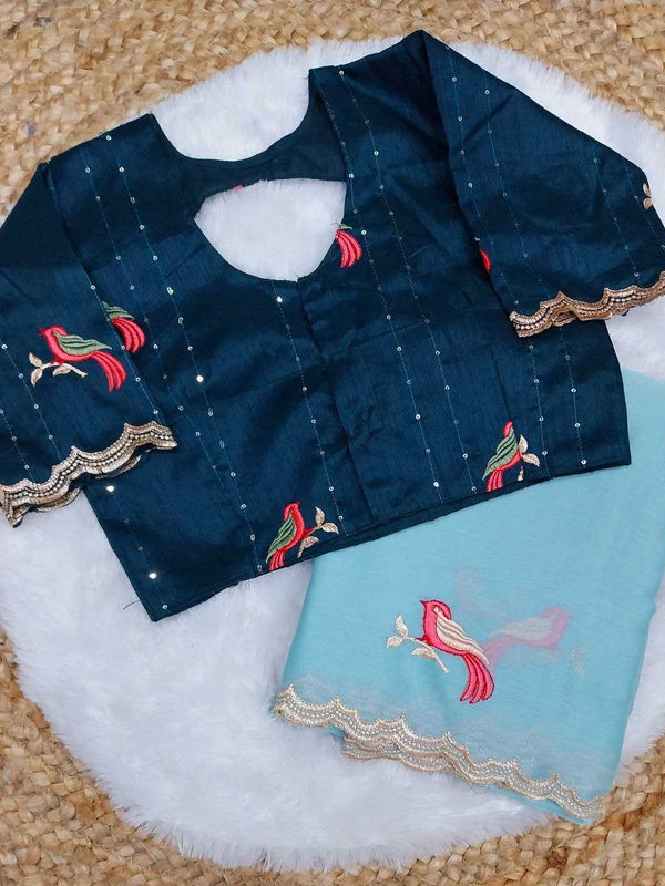 Chiffon RIN171 KOKILA- 380 Sarees Silk Sarees Wedding Collections Wholesale Chiffon Sarees Embroidered Sarees Mehendi Outfits