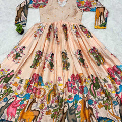 Chinon KESH485 56 Gowns Wholesale Printed Gowns Anarkali Gown Long Gowns