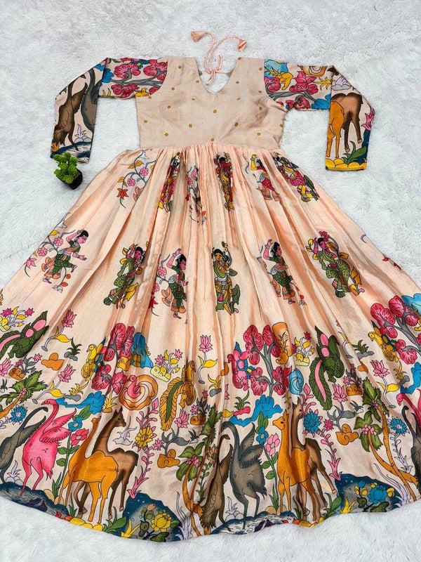 Chinon KESH485 56 Gowns Wholesale Printed Gowns Anarkali Gown Long Gowns