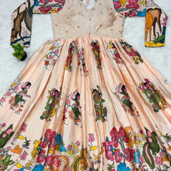 Chinon KESH485 56 Gowns Wholesale Printed Gowns Anarkali Gown Long Gowns