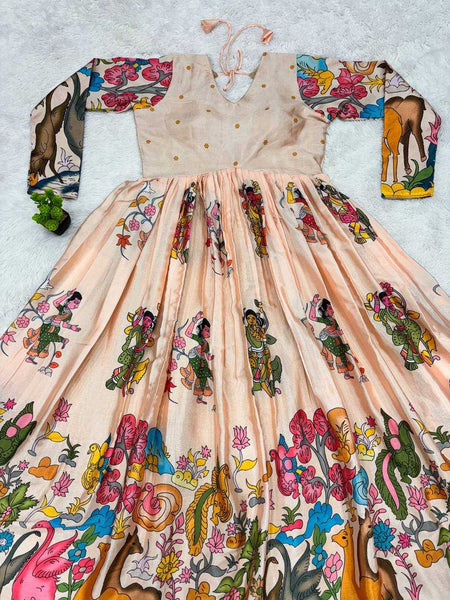 Chinon KESH485 56 Gowns Wholesale Printed Gowns Anarkali Gown Long Gowns