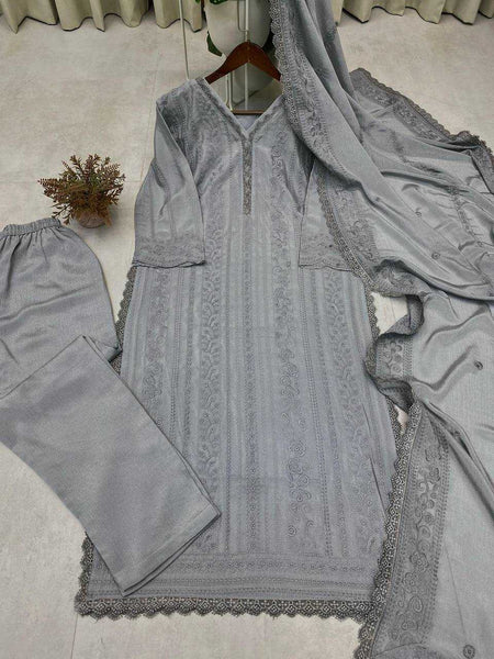 Chinon RIN110 322 Suits & Dresses Wholesale Ladies Suits Embroidery Suits Palazzo Suit