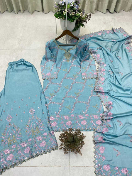 Chinon RIN110 350 Suits & Dresses Wholesale Ladies Suits Embroidery Suits Palazzo Suit Party wear suits