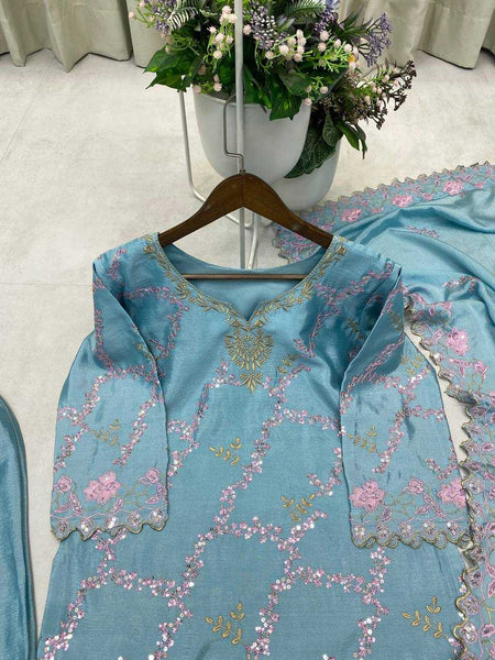 Chinon RIN110 350 Suits & Dresses Wholesale Ladies Suits Embroidery Suits Palazzo Suit Party wear suits