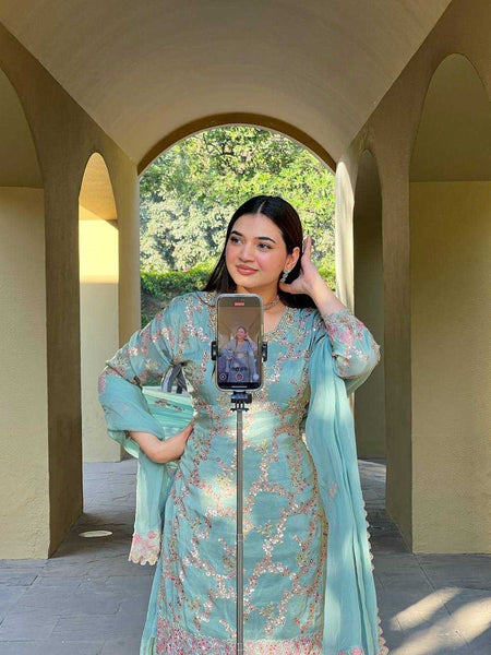 Chinon RIN110 350 Suits & Dresses Wholesale Ladies Suits Embroidery Suits Palazzo Suit Party wear suits