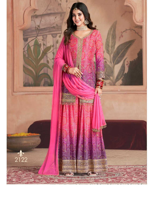 Chinon RIN184 2121 Suits & Dresses Wedding Collections Festive Collections Wholesale Sharara Salwar Suits Embroidery Suits Designer Suits