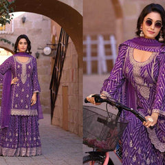 Chinon RIN184 GINNI-4 Suits & Dresses Wedding Collections Festive Collections Wholesale Sharara Salwar Suits Embroidery Suits Designer Suits