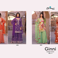 Chinon RIN184 GINNI-4 Suits & Dresses Wedding Collections Festive Collections Wholesale Sharara Salwar Suits Embroidery Suits Designer Suits