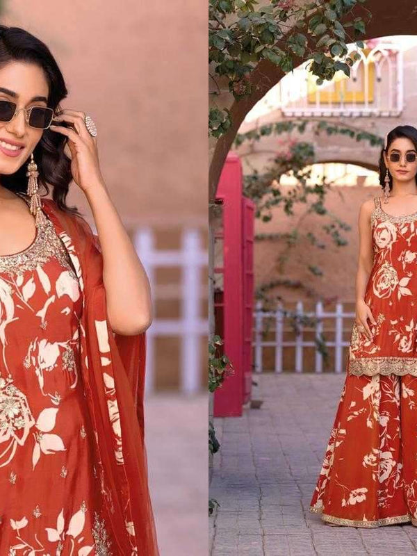 hinon RIN184 GINNI-4 Suits & Dresses Wedding Collections Festive Collections Wholesale Sharara Salwar Suits Embroidery Suits Handwork Suits