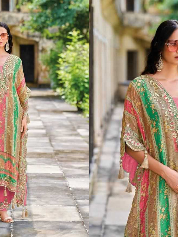 Chinon RIN184 Kaftan Suits & Dresses Wedding Collections Festive Collections Wholesale Embroidery Suits Designer Suits Kaftan Dresses