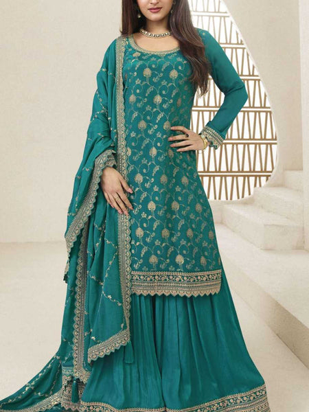 Chinon RIN184 KARVA Suits & Dresses Wedding Collections Festive Collections Wholesale Sharara Salwar Suits Punjabi Suit Designer Suits