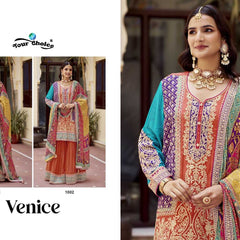 Chinon RIN184 VENIC Suits & Dresses Wedding Collections Festive Collections Wholesale Sharara Salwar Suits Designer Suits Eid Collections