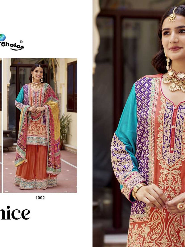 Chinon RIN184 VENIC Suits & Dresses Wedding Collections Festive Collections Wholesale Sharara Salwar Suits Designer Suits Eid Collections