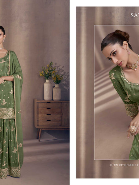 Chinon RIN197 4386 Suits & Dresses Wholesale Zari Work Suit Bridal Wedding Dresses Designer Suits