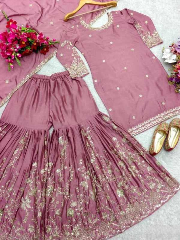 Chinon Silk KESH481 CHISUMMER COLLECTION 4 Suits & Dresses Wholesale Ladies Suits Sharara Salwar Suits Embroidery Suits