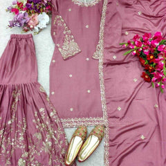 Chinon Silk KESH481 CHISUMMER COLLECTION 4 Suits & Dresses Wholesale Ladies Suits Sharara Salwar Suits Embroidery Suits