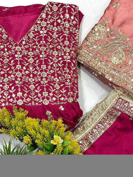 Chinon Silk KESH492 1328 Gowns Wholesale Fancy Gowns Embroidery Gowns Anarkali Gown Wedding Gown