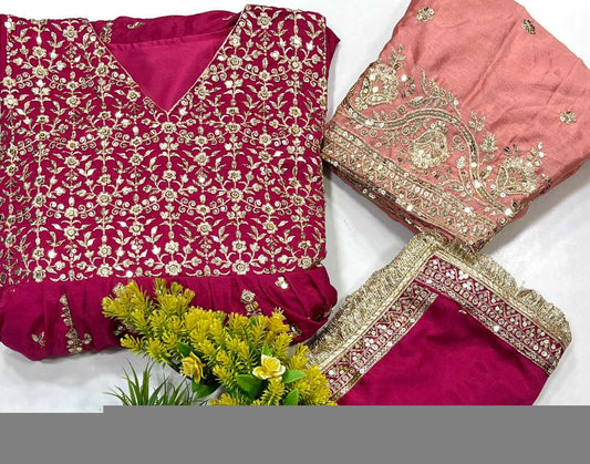 Chinon Silk KESH492 1328 Gowns Wholesale Fancy Gowns Embroidery Gowns Anarkali Gown Wedding Gown