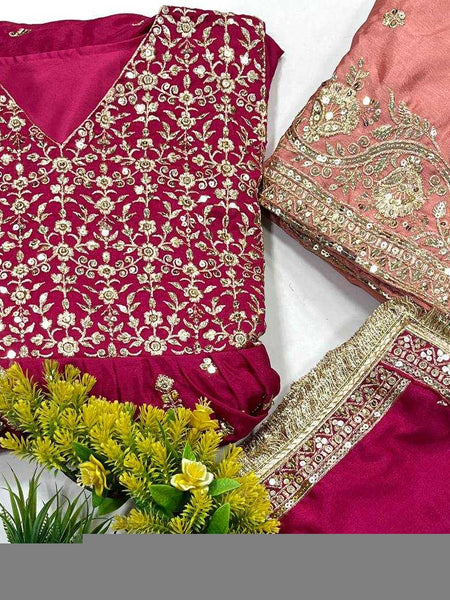 Chinon Silk KESH492 1328 Gowns Wholesale Fancy Gowns Embroidery Gowns Anarkali Gown Wedding Gown