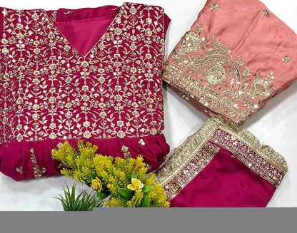 Chinon Silk KESH492 1328 Gowns Wholesale Fancy Gowns Embroidery Gowns Anarkali Gown Wedding Gown