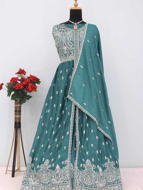 Chinon Silk RIN131 10136 Suits & Dresses Wholesale Ladies Suits Embroidery Suits Wedding Suits