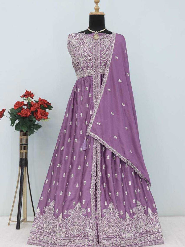Chinon Silk RIN131 10136 Suits & Dresses Wholesale Ladies Suits Embroidery Suits Wedding Suits
