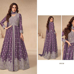 Chinon Silk RIN131 10136 Suits & Dresses Wholesale Ladies Suits Embroidery Suits Wedding Suits