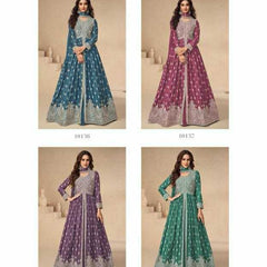 Chinon Silk RIN131 10136 Suits & Dresses Wholesale Ladies Suits Embroidery Suits Wedding Suits