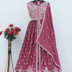 Chinon Silk RIN131 10136 Suits & Dresses Wholesale Ladies Suits Embroidery Suits Wedding Suits