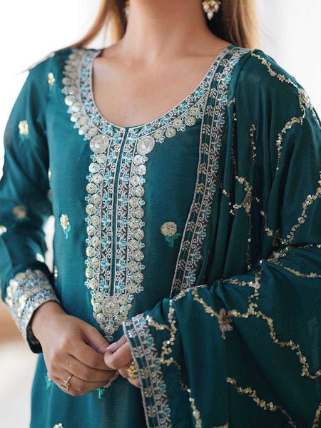 Chinon Silk RIN133 03 Suits & Dresses Wholesale Ladies Suits Printed Suits Palazzo Suit