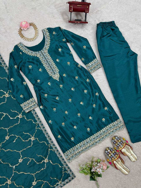 Chinon Silk RIN133 03 Suits & Dresses Wholesale Ladies Suits Printed Suits Palazzo Suit