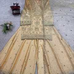 Chinon Silk RIN162 -5837 Suits & Dresses Wedding Collections Festive Collections Wholesale Sharara Salwar Suits Mehendi Outfits Holi Collections Eid Collections