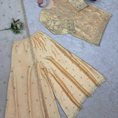 Chinon Silk RIN162 -5837 Suits & Dresses Wedding Collections Festive Collections Wholesale Sharara Salwar Suits Mehendi Outfits Holi Collections Eid Collections