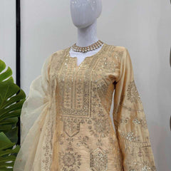 Chinon Silk RIN162 -5837 Suits & Dresses Wedding Collections Festive Collections Wholesale Sharara Salwar Suits Mehendi Outfits Holi Collections Eid Collections