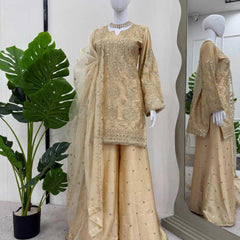 Chinon Silk RIN162 -5837 Suits & Dresses Wedding Collections Festive Collections Wholesale Sharara Salwar Suits Mehendi Outfits Holi Collections Eid Collections