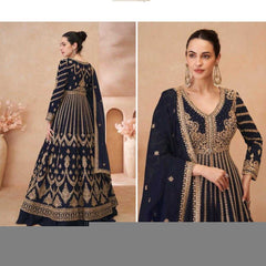 Chinon Silk RIN184 SAYURI DESIGNER-NAARI Lehengas Wedding Collections Festive Collections Wholesale Designer Lehenga Silk Lehenga Embroidered Lehenga