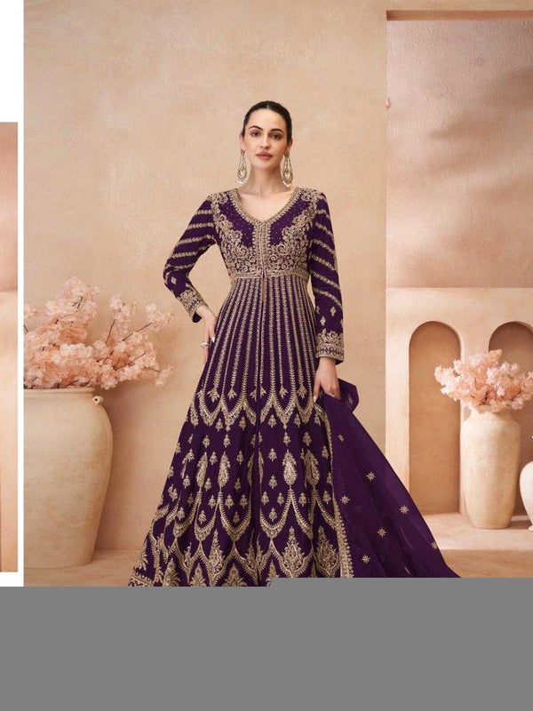 Chinon Silk RIN184 SAYURI DESIGNER-NAARI Lehengas Wedding Collections Festive Collections Wholesale Designer Lehenga Silk Lehenga Embroidered Lehenga