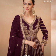 Chinon Silk RIN184 SAYURI DESIGNER-NAARI Lehengas Wedding Collections Festive Collections Wholesale Designer Lehenga Silk Lehenga Embroidered Lehenga